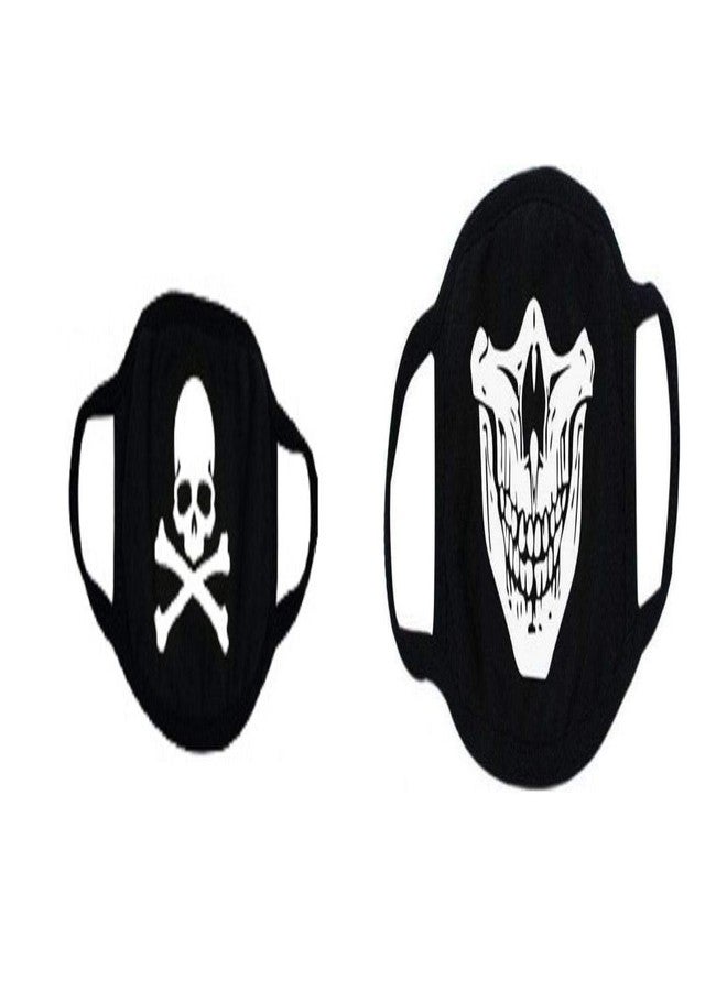 VRITRAZ Glow in the dark luminous Cotton Anti Dust, Pollution Face Mouth Mask for Man Woman Danger Fullskull - Image 1